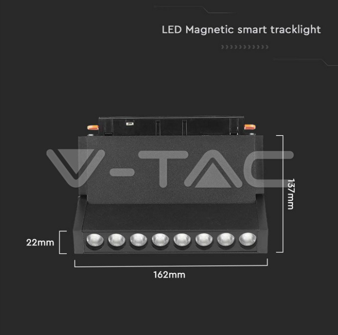 Proiettore led smart da binario V-tac 10W 2700-6400K nero VT-3610 - 6886 05