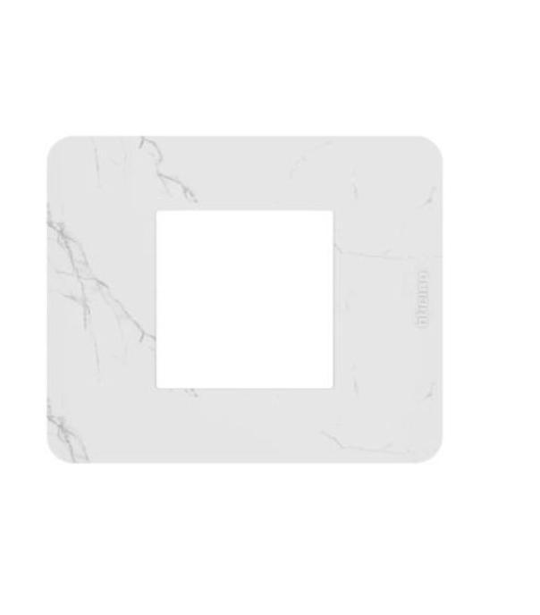 Placca Bticino MatixGo 2 moduli carrara - JA4802EM 01