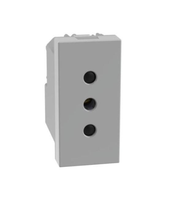 Presa standard italia Bticino MatixGo 2P+T 10A 1 modulo grigio -  JG4113 01