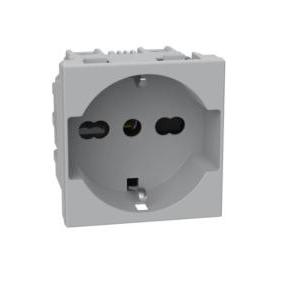 Presa  matixgo standard tedesco 2p+t 16a 2 moduli grigio - jg4140a16