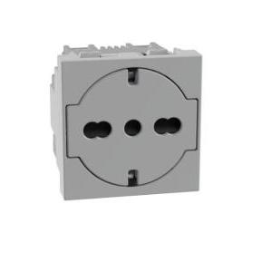 Presa flat  matixgo 2p+t 16a 2 moduli grigio - jg4140a16f