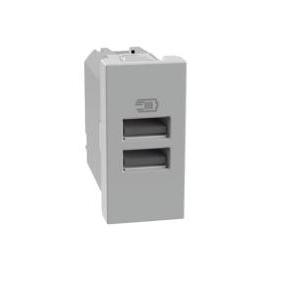 Caricatore usb  matixgo due porte tipo a 1 modulo grigio - jg4191aa