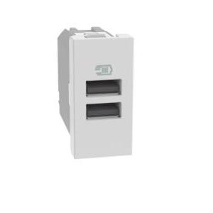 Caricatore usb  matixgo due porte tipo a 1 modulo bianco - jw4191aa