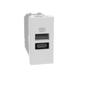 Caricatore usb  matixgo porta tipo a e c 1 modulo bianco - jw4191ac