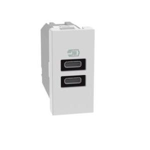 Caricatore usb  matixgo due porte tipo c 1 modulo bianco - jw4191cc