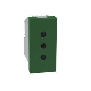 Presa standard italia  matixgo 2p+t 10a 1 modulo verde - j4113g