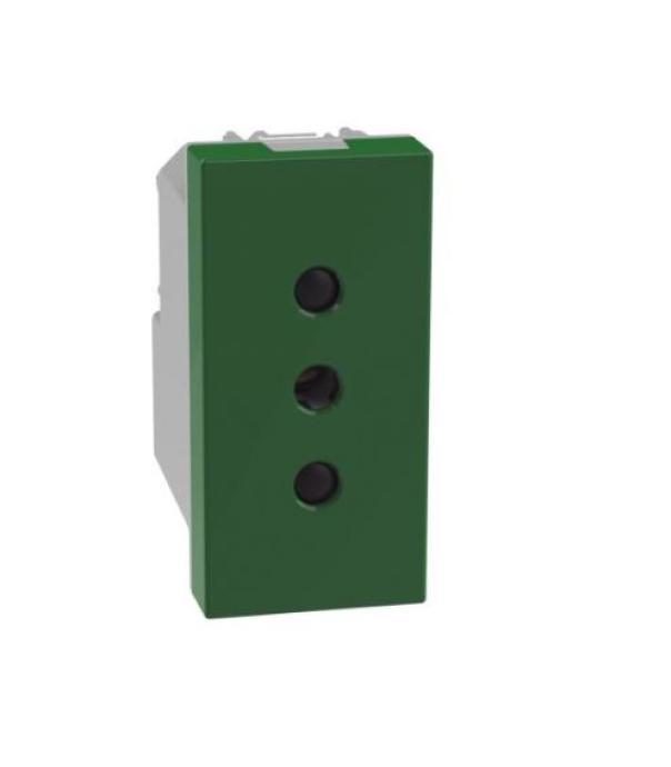 Presa standard italia Bticino MatixGo 2P+T 10A 1 modulo verde - J4113G 01