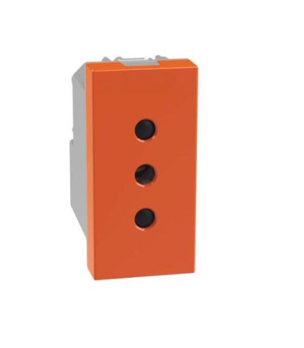 Presa standard italian Bticino MatixGo 2P+T 10A 1 modulo arancione - J4113O 01