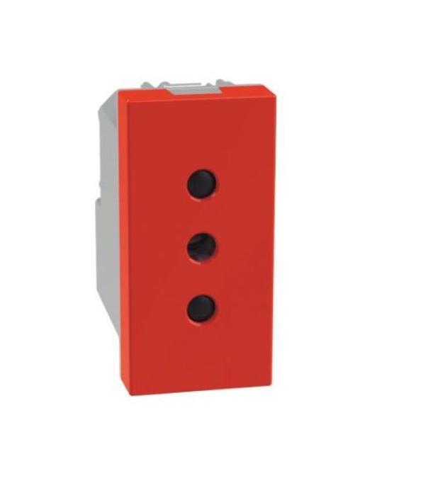 Presa standard italia Bticino MatixGo 2P+T 10A 1 modulo rosso - J4113R 01