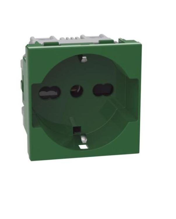 Presa Bticino MatixGo standard tedesco 2P+T 16A 2 moduli verde -  J4140A16G 01