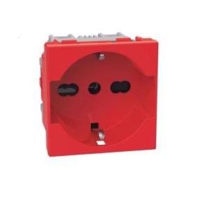 Presa  matixgo standard tedesco 2p+t 16a 2 moduli rosso - j4140a16r