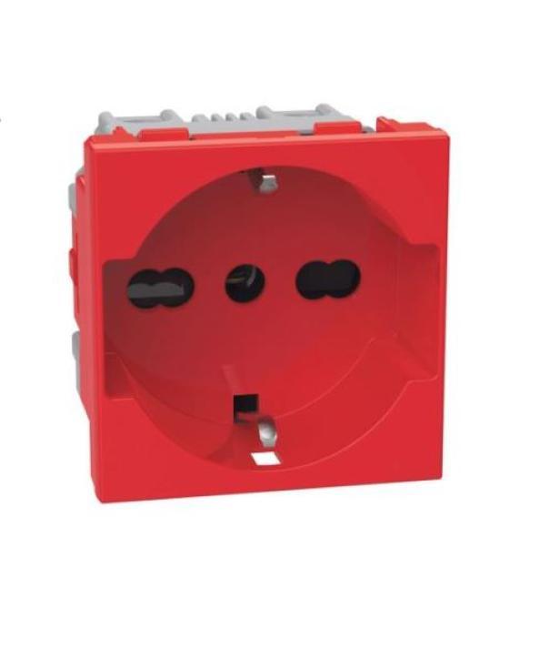 Presa Bticino MatixGo standard tedesco 2P+T 16A 2 moduli rosso - J4140A16R 01