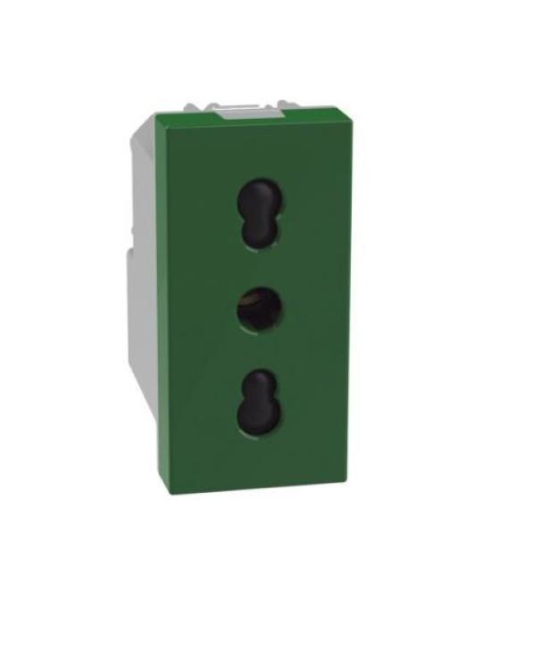 Presa bipasso Bticino MatixGo 2P+T 16A 1 modulo verde - J4180G 01