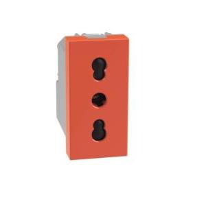 Presa bipasso  matixgo 2p+t 16a 1 modulo arancione - j4180o