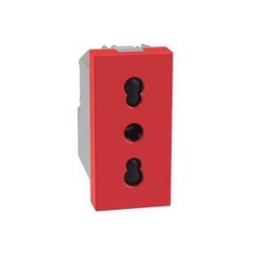 Presa bipasso  matixgo 2p+t 16a 1 modulo rosso -  j4180r