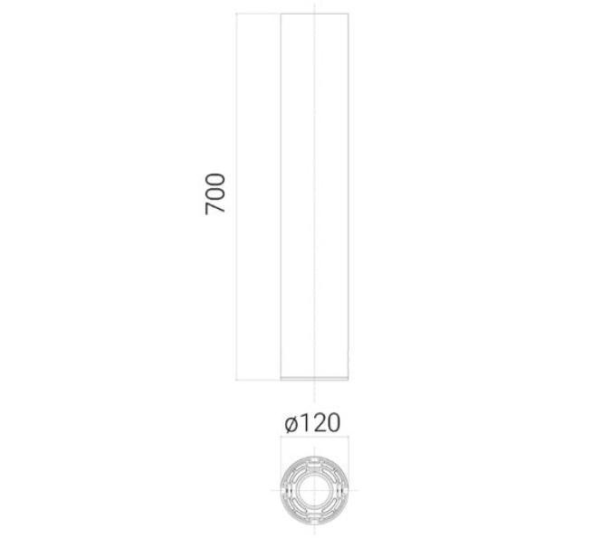 Palo in alluminio Goccia Illuminazione T-Lux Olie altezza 700mm antracite - 3603AN 02