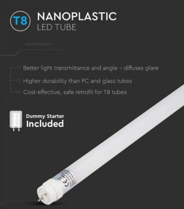 Tubo led T8 V-tac 18W G13 4000K 120cm non ruotabile VT-1277  - 216273 04