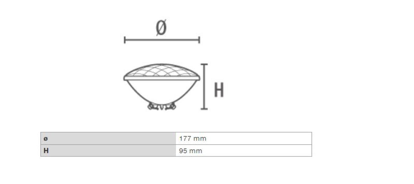 Lampadina led PAR56 Duralamp da esterno IP68 RGB 12V 17W - 12PAR56LED 02