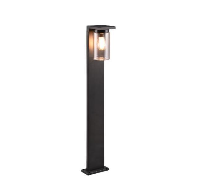 Palo alto Trio Lighting Ardila 1xE27 con sensore crepuscolare altezza 100cm nero - 411660132 01