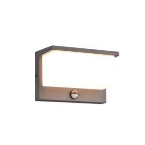 Lampada da parete led  nestos 13w 3000k con sensore di movimento antracite - 240969142