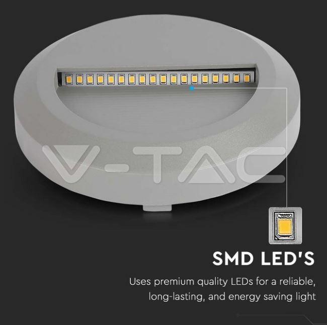 Segnapasso led V-tac 2W 3000K IP65 grigio VT-1142 - 1319 - 211319 02