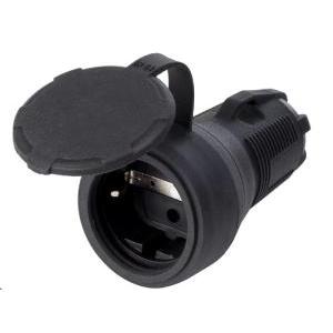 Presa mobile rosi in gomma 2p+t 16a ip54 nero -  83410