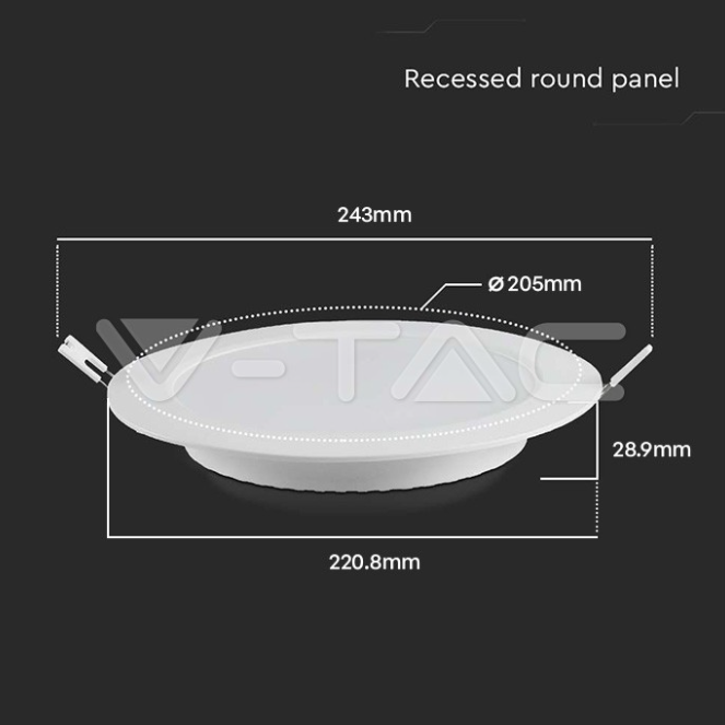 Pannello led tondo V-tac 18W 3000K bianco VT-61018 - 7864 05