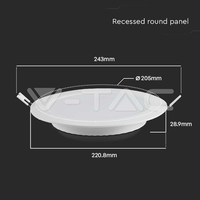 Pannello led tondo V-tac 18W 6500K bianco VT-61018 - 7866 03