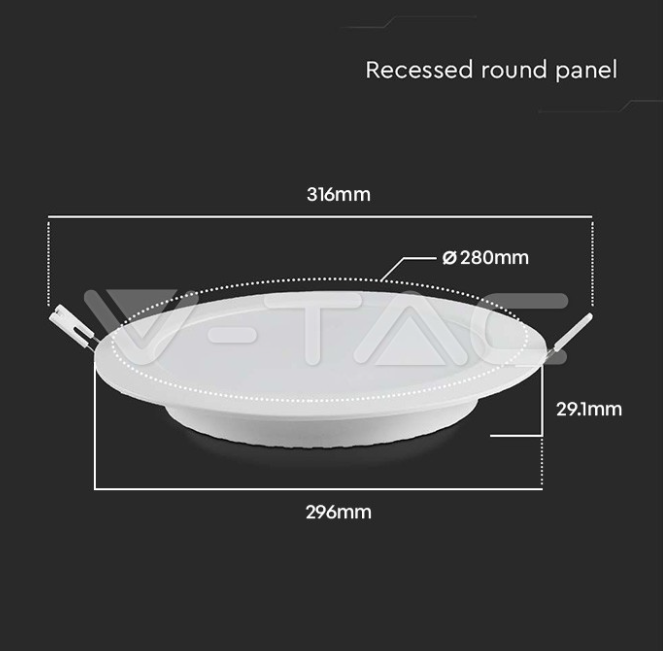 Pannello led tondo V-tac 24W 4000K bianco VT-61024 - 7868 05