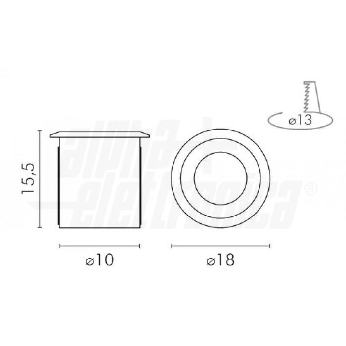 Faretto Led Alpha Elettronica da incasso 0,3W luce fredda 6000K - JO388/020PW 03