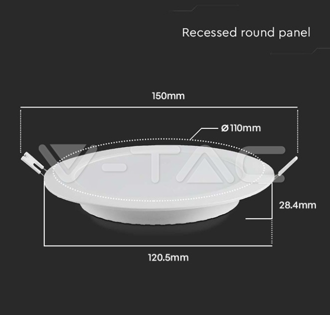 Pannello led tondo V-tac 6W 6500K bianco VT-61006 - 7860 03