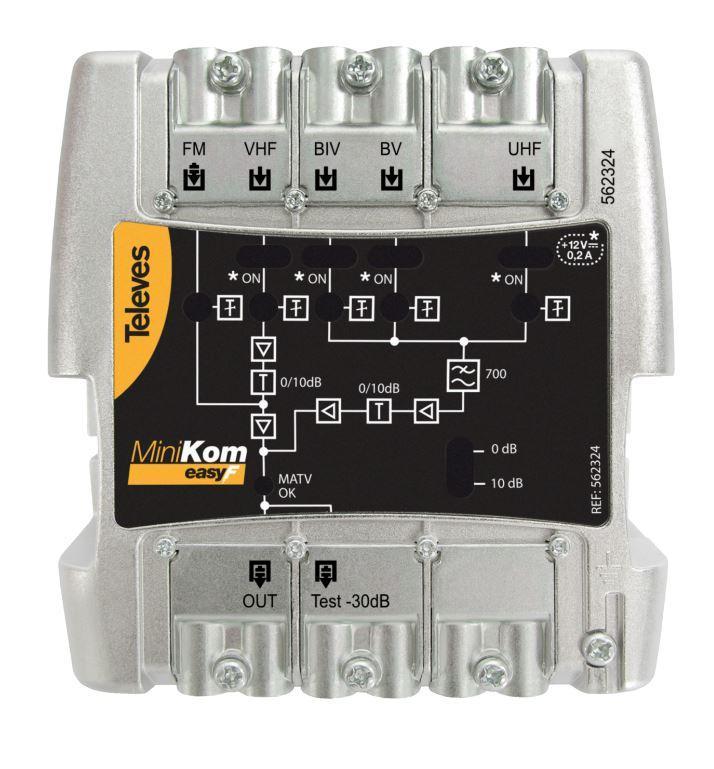 Centrale larga banda Televes MiniKom EasyF 5 ingressi -  562324 01