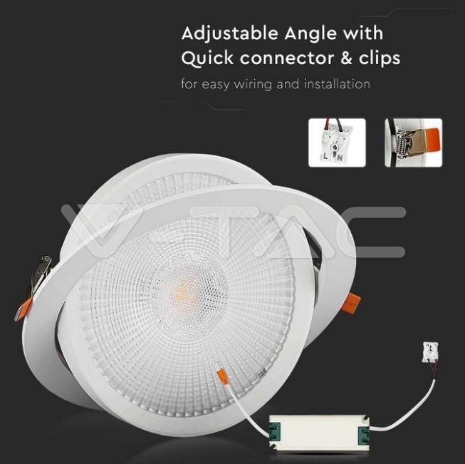 Faretto led da incasso V-tac chip Samsung 10W 4000K VT-2-10 - 21840 04