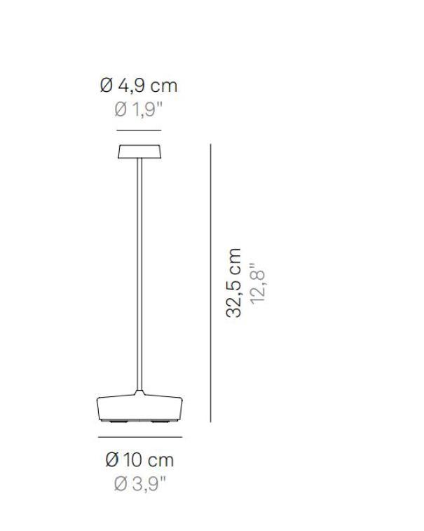 Lampada da tavolo led Zafferano Swap ricaricabile 2W 2700K bianco - LD1010B3 02