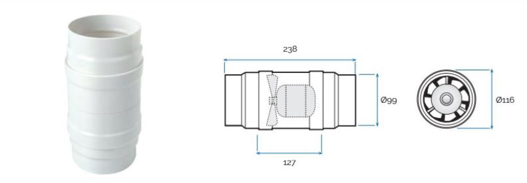 Aspiratore assiale Edil Plast per cappe diametro 100-120mm - AS1012B 01