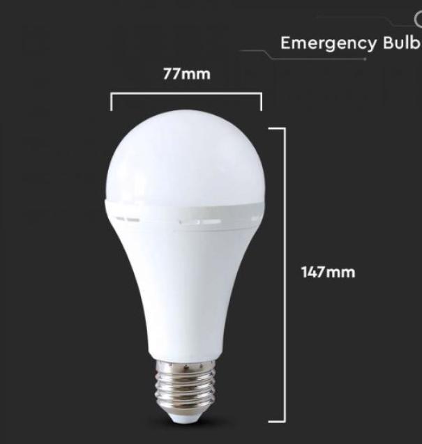 Lampadina led A80 V-tac di emergenza batteria 3,7V 1800mAh 12W E27 4000K - 7794 03