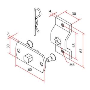 Supporto a omega  tm2 45 con perno - a4506-0633