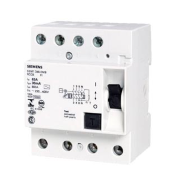 Interruttore differenziale Siemens 4P 40A 500mA tipo AC - 5SM37440/V 01