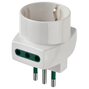 Adattatore multiplo  spina s11 + 2 prese p11 + 1 presa p30 bianco - 00322.b