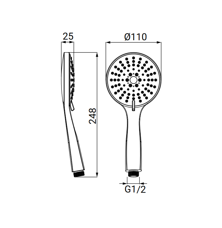 Soffione doccia Idro-Bric Rodi 5 getti diametro 110mm cromato - SAPDOC0231CR 02