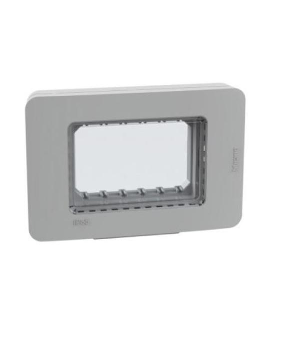 Placca Bticino MatixGo 3 moduli IP55 grigio - 28603G 01