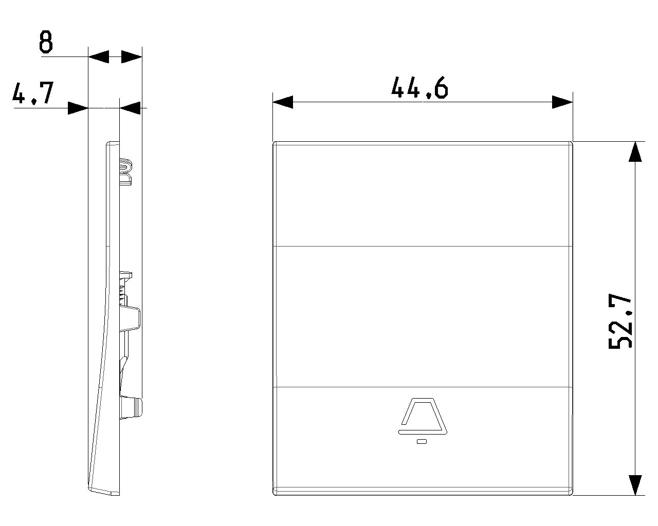 Tasto intercambiabile con simbolo basso campanello Vimar Linea 2M bianco - 31000.2CB 02