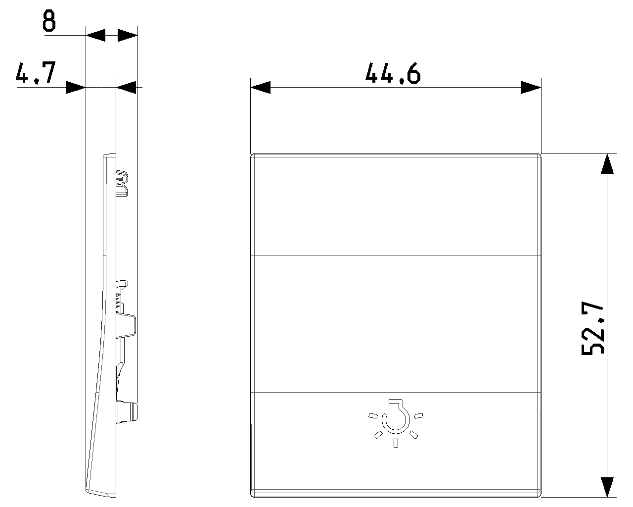 Tasto intercambiabile con simbolo basso luce Vimar Linea 2M bianco - 31000.2LB 02