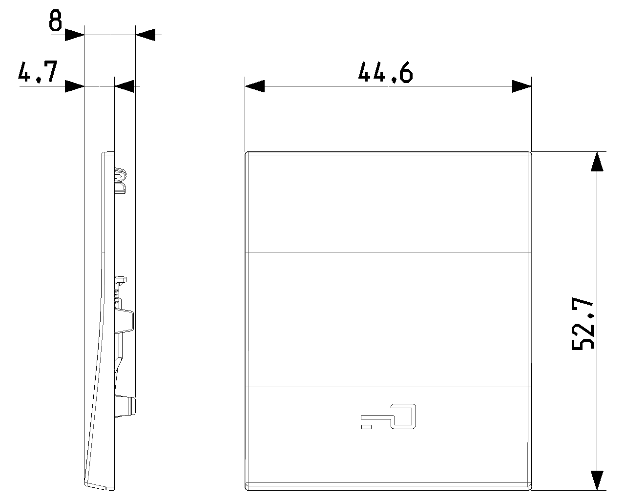 Tasto intercambiabile con simbolo basso chiave Vimar Linea 2M bianco - 31000.2PB 02