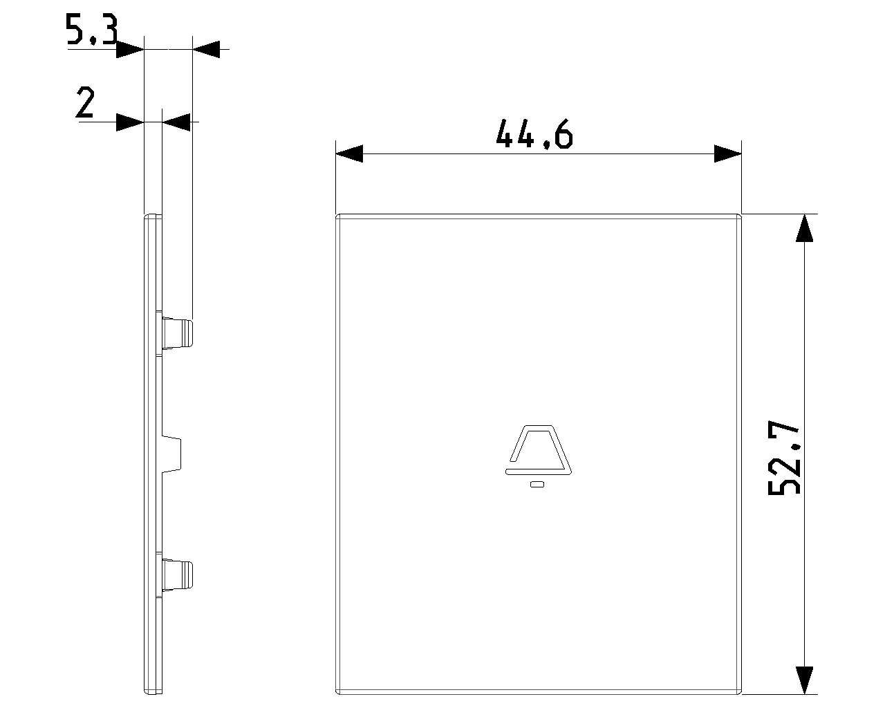 Tasto intercambiabile con simbolo campanello Vimar Linea 2M bianco - 31000A.2CB 02