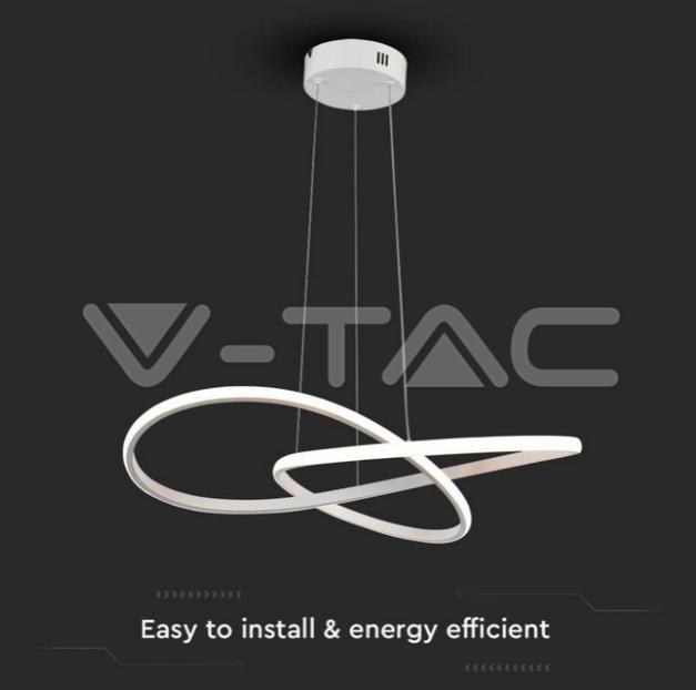 Sospensione decorativa led V-tac 20W 3000K diametro 50cm bianco VT-7799 - 8013 02