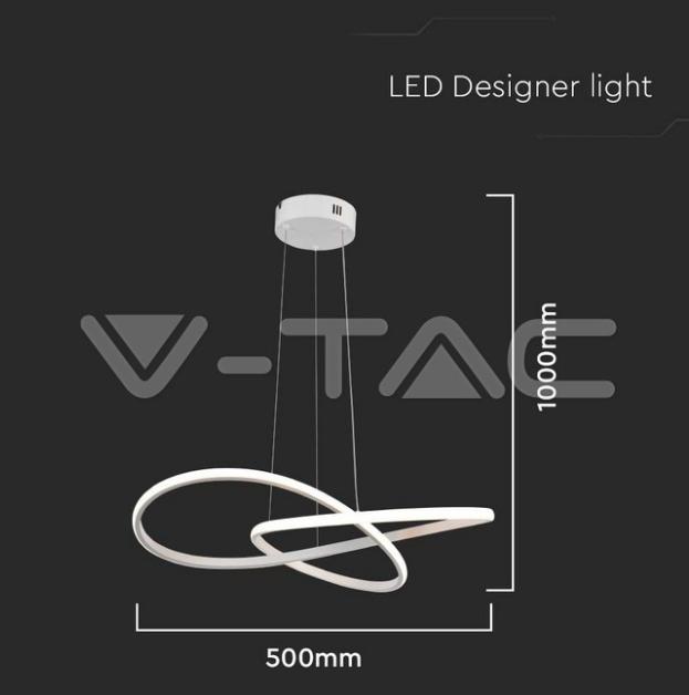 Sospensione decorativa led V-tac 20W 3000K diametro 50cm bianco VT-7799 - 8013 04