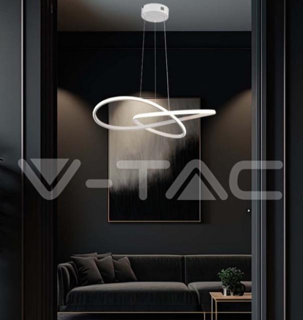 Sospensione decorativa led V-tac 20W 3000K diametro 50cm bianco VT-7799 - 8013 05