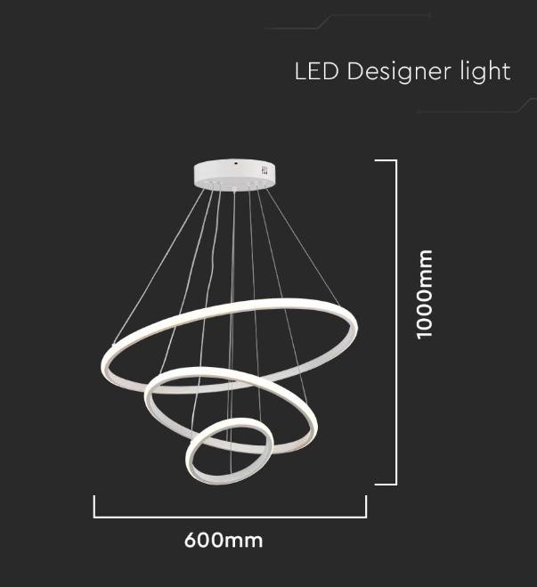 Sospensione decorativa led V-tac 32W 3000K bianco VT-7816 -  8018 02