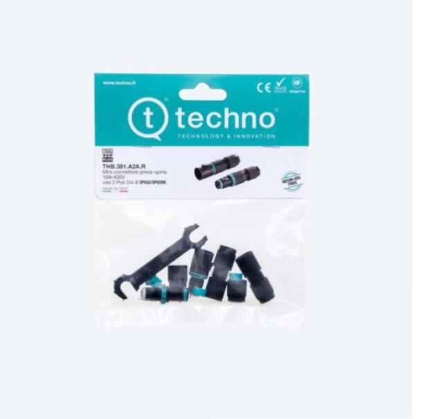 Kit micro Techno connettore presa e spina 3P - THB.381.A3E.R 02